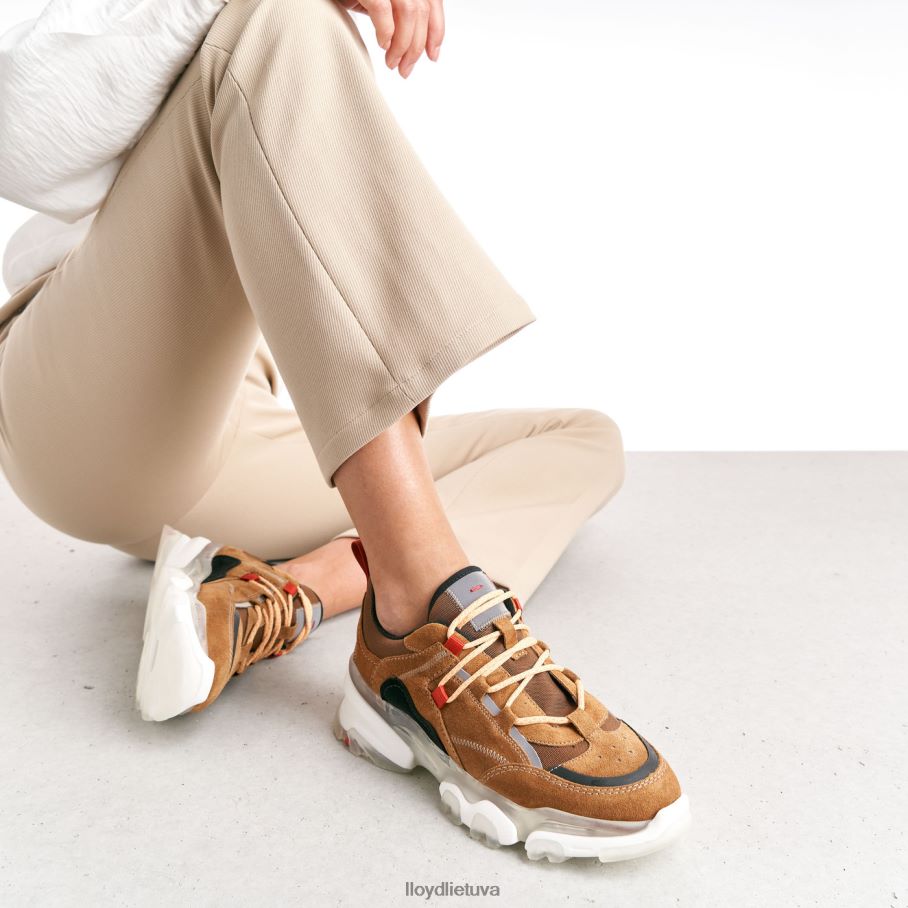 LLOYD odiniai žemi sportbačiai moterys avalynė rudas VF40PZ787