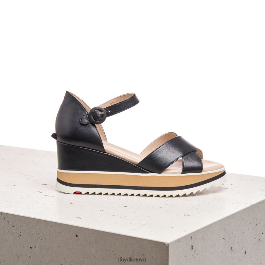 LLOYD pleištiniai sandalai moterys avalynė juodas VF40PZ1208