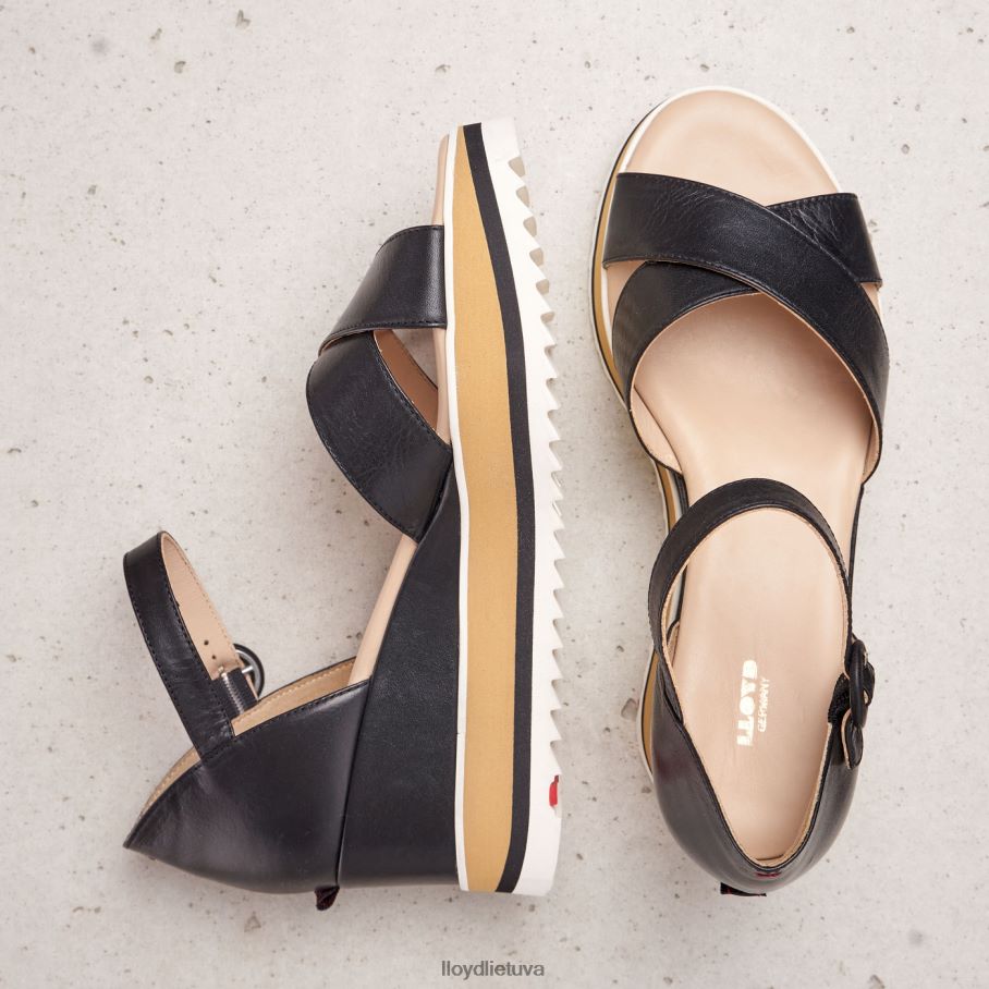 LLOYD pleištiniai sandalai moterys avalynė juodas VF40PZ1208