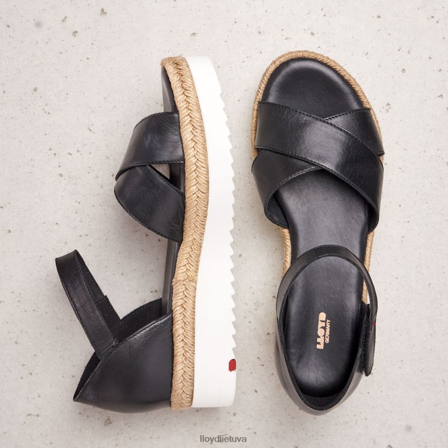 LLOYD pleištiniai sandalai moterys avalynė juodas VF40PZ1242