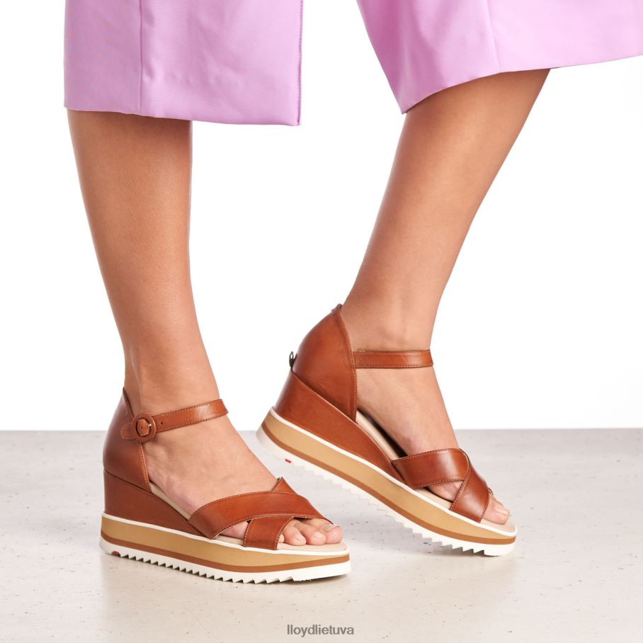 LLOYD pleištiniai sandalai moterys avalynė rudas VF40PZ1204