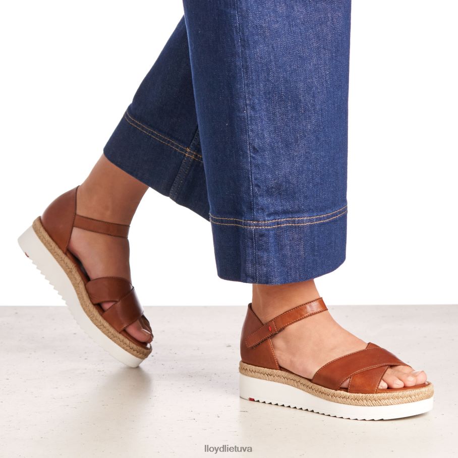 LLOYD pleištiniai sandalai moterys avalynė rudas VF40PZ1237