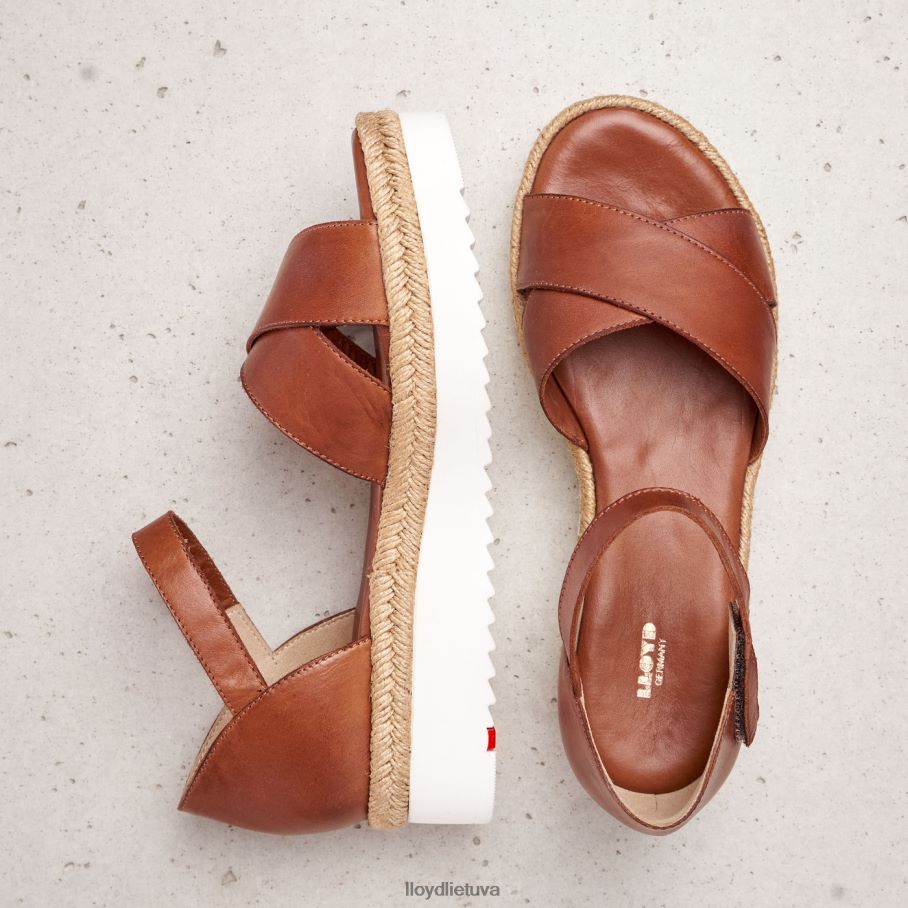 LLOYD pleištiniai sandalai moterys avalynė rudas VF40PZ1237