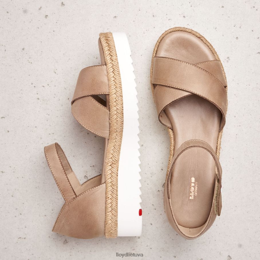 LLOYD pleištiniai sandalai moterys avalynė smėlio spalvos VF40PZ1229