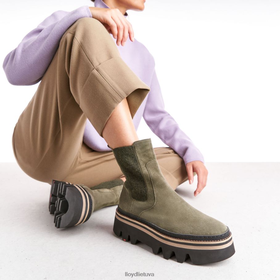 LLOYD užsimaunami kulkšnies batai moterys avalynė žalias VF40PZ945