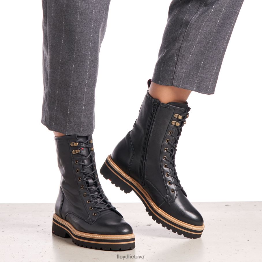 LLOYD ypač lengvi odiniai kulkšnies batai moterys avalynė juodas VF40PZ957