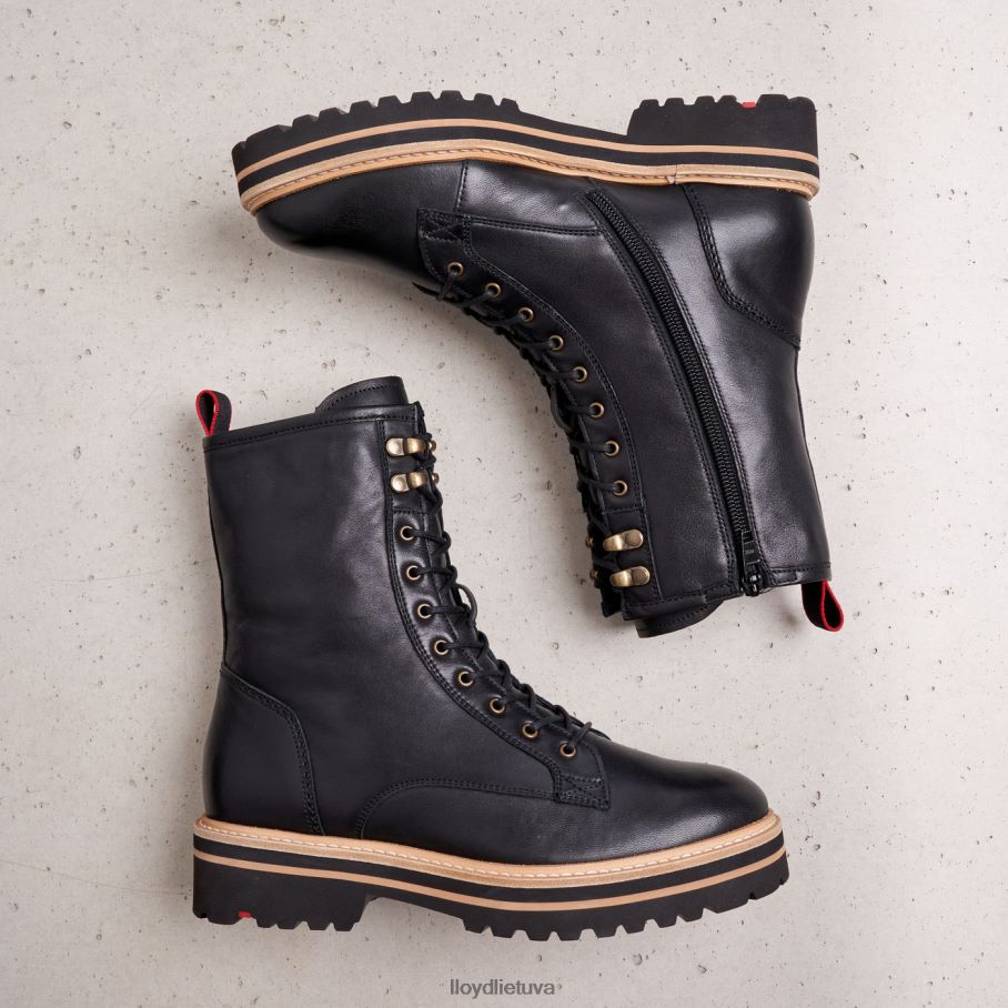 LLOYD ypač lengvi odiniai kulkšnies batai moterys avalynė juodas VF40PZ957