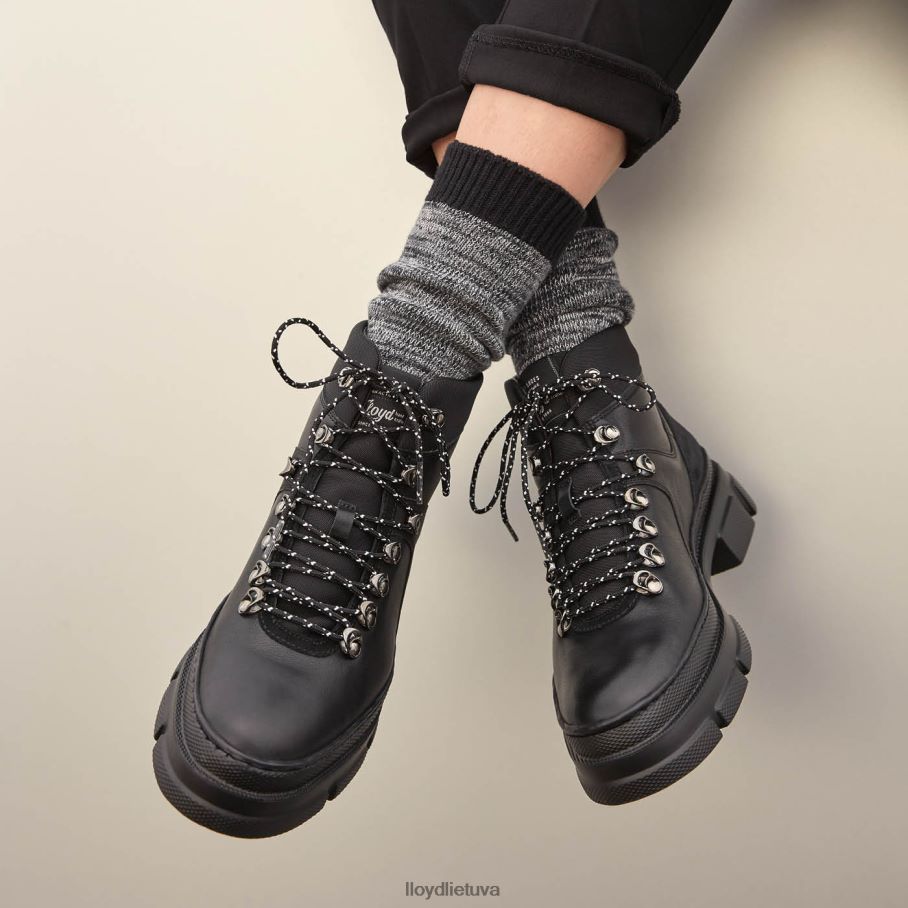 LLOYD ypač lengvi odiniai kulkšnies batai moterys avalynė juodas VF40PZ988