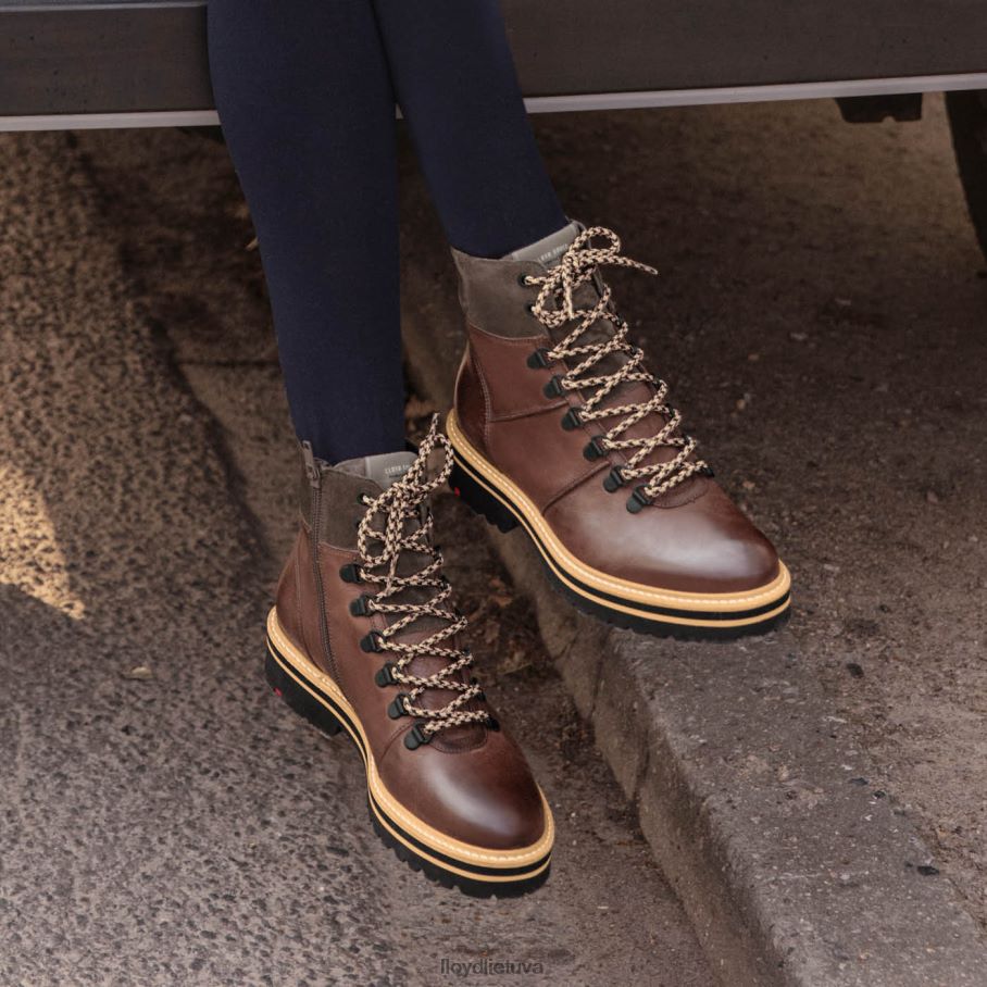 LLOYD ypač lengvi odiniai kulkšnies batai moterys avalynė rudas VF40PZ1003