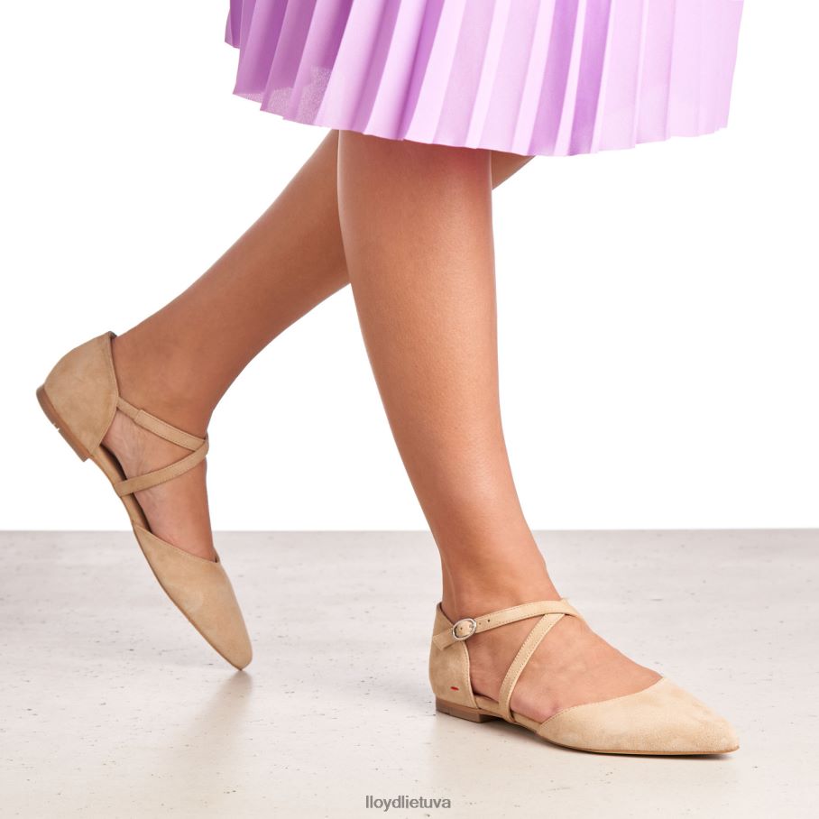 LLOYD zomšos paviršiaus sandalai moterys avalynė smėlio spalvos VF40PZ1165