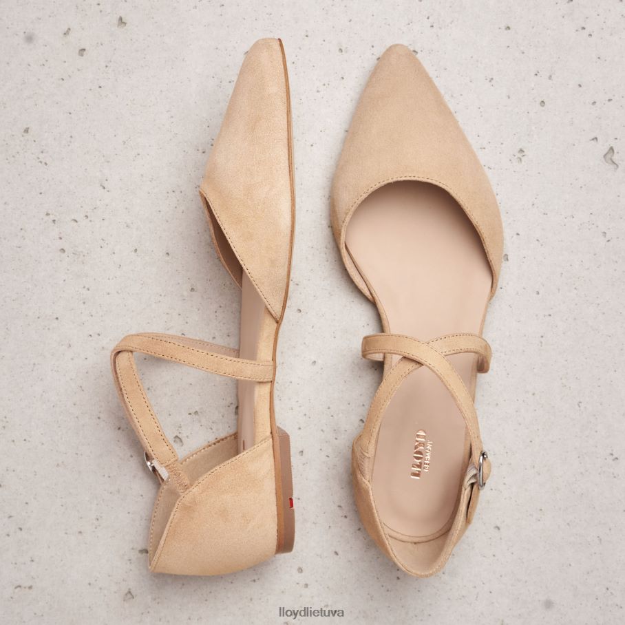 LLOYD zomšos paviršiaus sandalai moterys avalynė smėlio spalvos VF40PZ1165