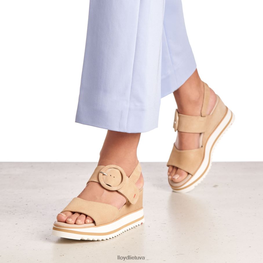 LLOYD zomšos sandalai moterys avalynė smėlio spalvos VF40PZ1224