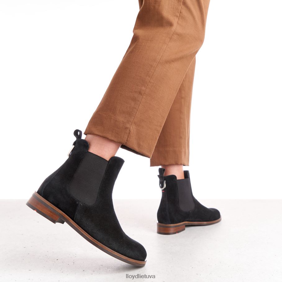 LLOYD šiurkščios odos užsegami kulkšnies batai moterys avalynė juodas VF40PZ975