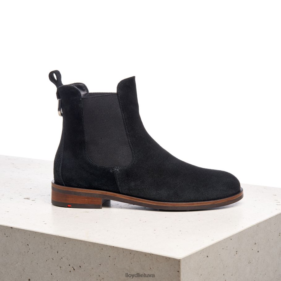 LLOYD šiurkščios odos užsegami kulkšnies batai moterys avalynė juodas VF40PZ975