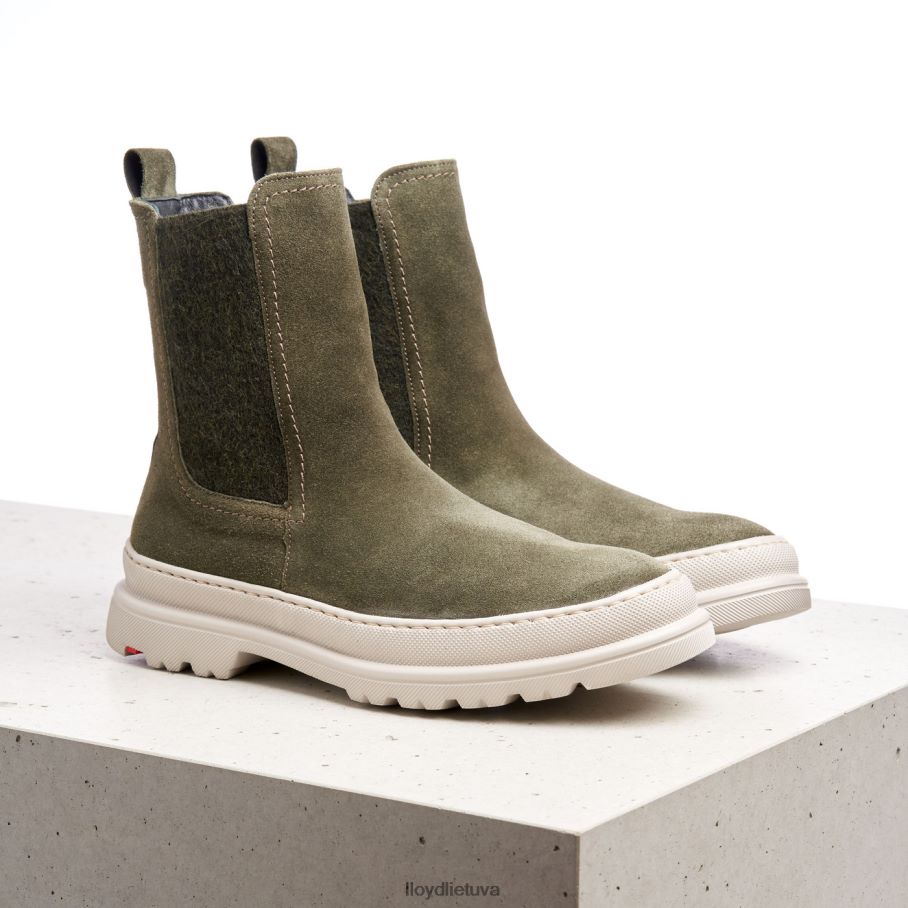 LLOYD šiurkščios odos užsegami kulkšnies batai moterys avalynė žalias VF40PZ926