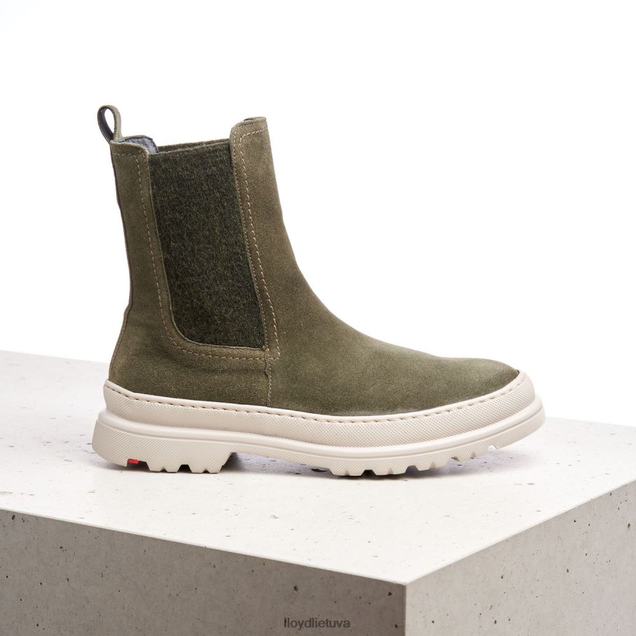 LLOYD šiurkščios odos užsegami kulkšnies batai moterys avalynė žalias VF40PZ926