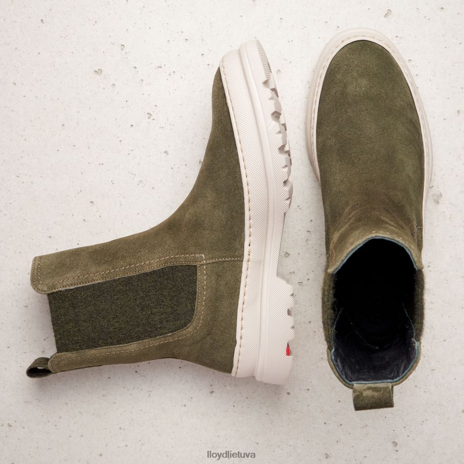 LLOYD šiurkščios odos užsegami kulkšnies batai moterys avalynė žalias VF40PZ926