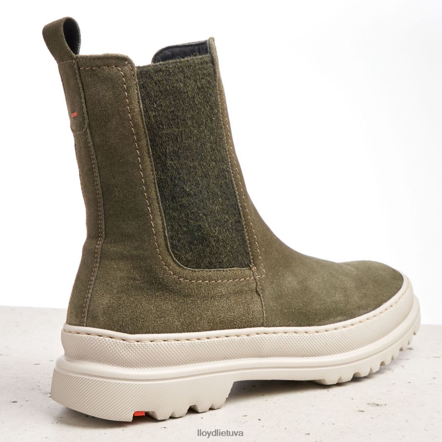 LLOYD šiurkščios odos užsegami kulkšnies batai moterys avalynė žalias VF40PZ926