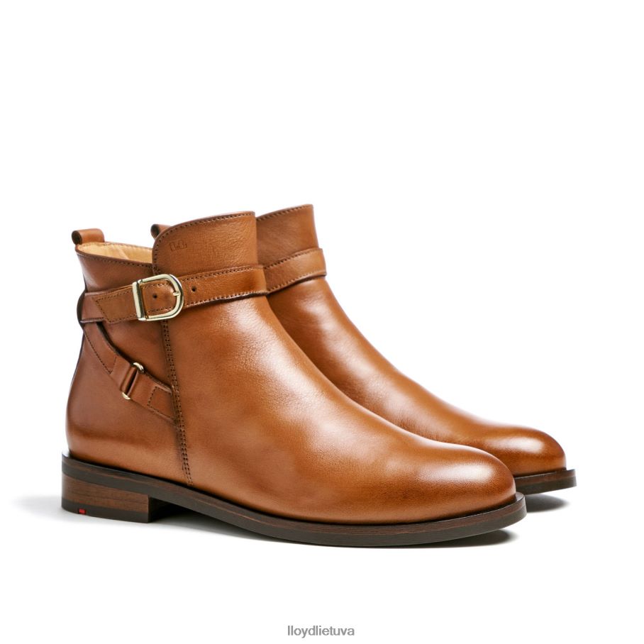 LLOYD madingi lygiai odiniai kulkšnies batai moterys avalynė rudas VF40PZ900