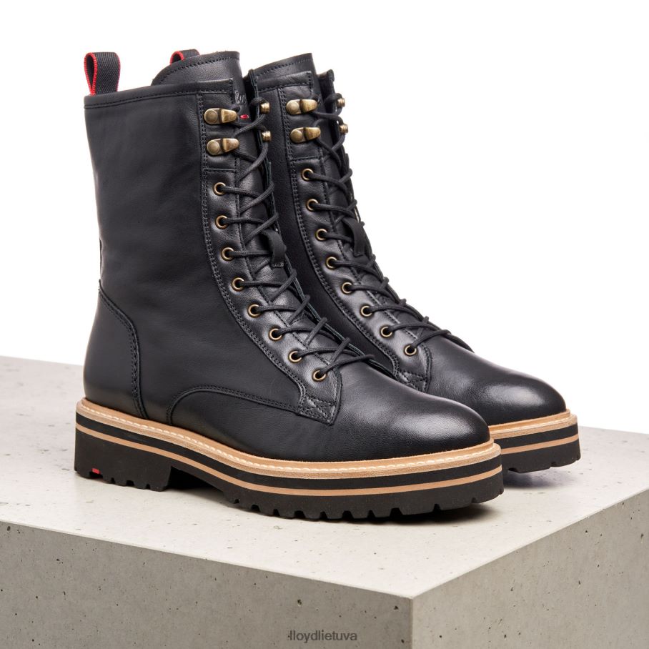 LLOYD ypač lengvi odiniai kulkšnies batai moterys avalynė juodas VF40PZ957