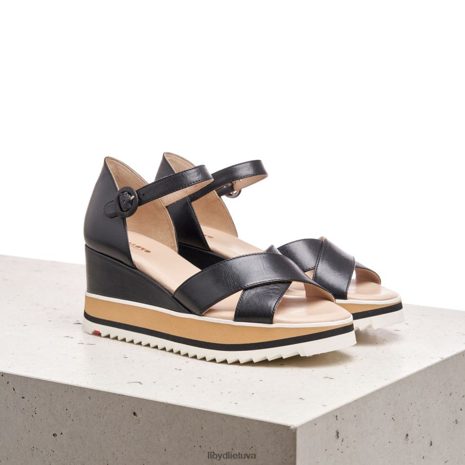 LLOYD pleištiniai sandalai moterys avalynė juodas VF40PZ1208