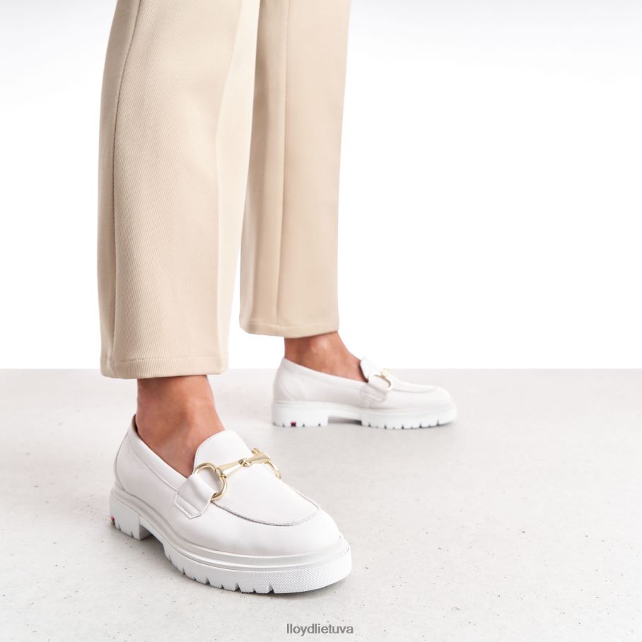 LLOYD glotnios odinės šlepetės moterys avalynė baltas VF40PZ1011