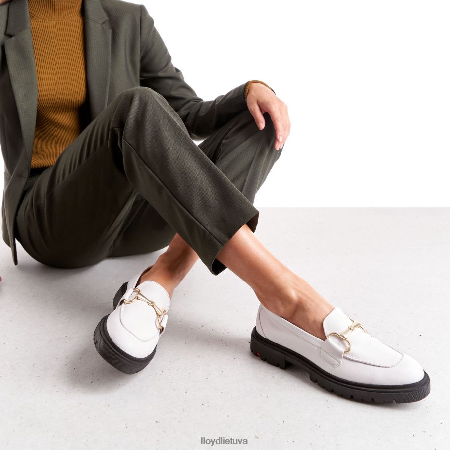 LLOYD glotnios odinės šlepetės moterys avalynė baltas VF40PZ1034