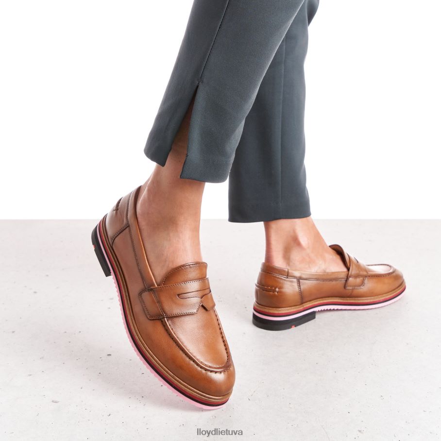 LLOYD lygios odinės šlepetės moterys avalynė rudas VF40PZ1045