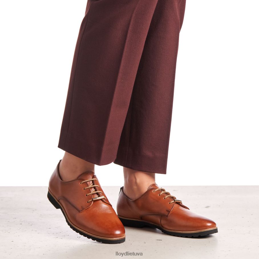 LLOYD nėriniuoti odiniai pusbačiai moterys avalynė rudas VF40PZ1057